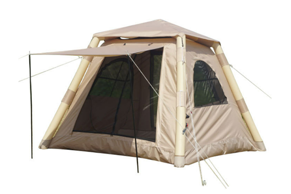 How much rainfall can an inflatable square tent withstand?