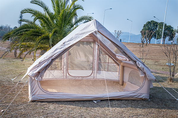 What practical value does the quicksand gold 6.3 square meter inflatable tent have in outdoor environments?